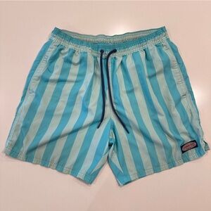 Vineyard‎ Vines Swim Trunks Board Shorts Blue Striped Aize Medium